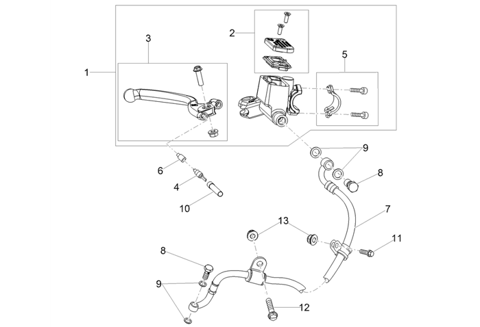 Derbi Senda SM 50 2T X-Treme E4 2019-2020 – Hoofdremcilinder Voor