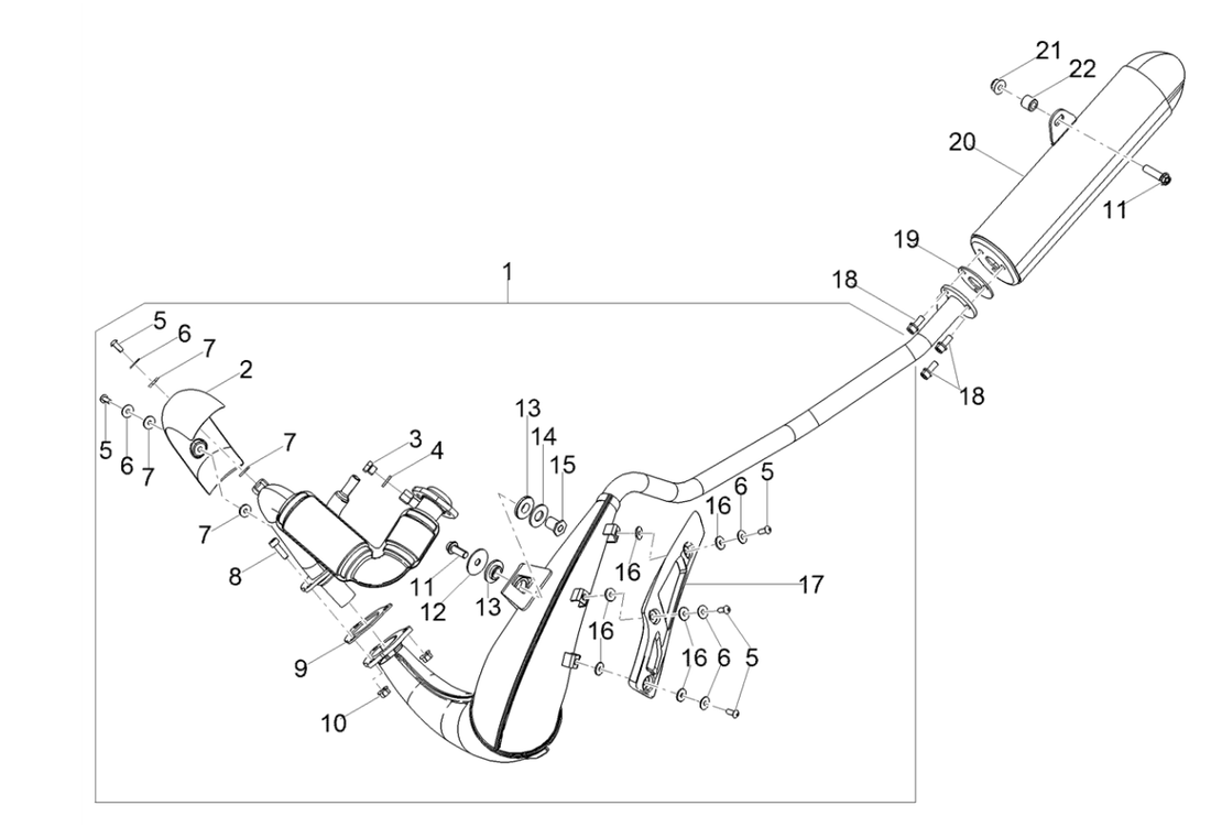 Derbi Senda SM 50 2T X-Treme E4 2019-2020 – Uitlaat