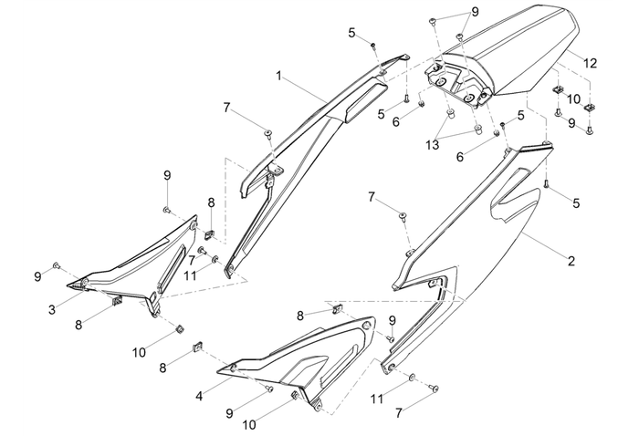 Derbi Senda SM 50 2T X-Treme E4 2019-2020 – Zijscherm Achterbeplating