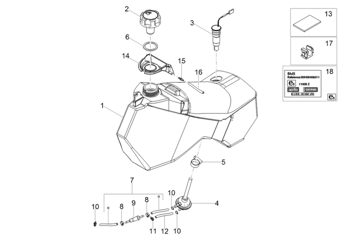 Derbi Senda SM 50 2T X-Treme Low Seat E4 2019 – Benzinetank