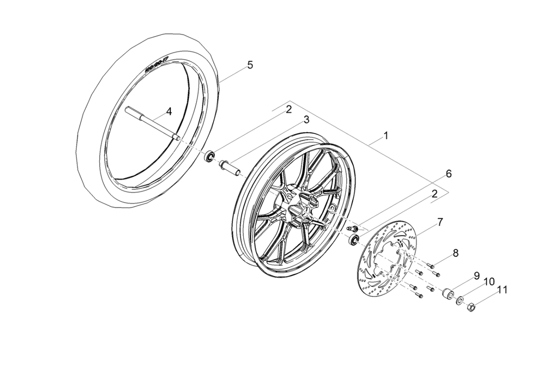Derbi Senda SM 50 2T X-Treme Low Seat E4 2019 – Voorwiel