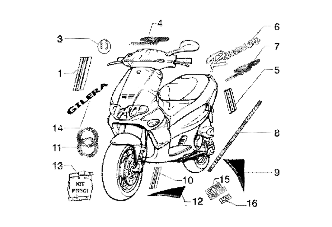 Gilera Runner 180 2T FXR E1 1998-2002 – Embleem Stickers Sport