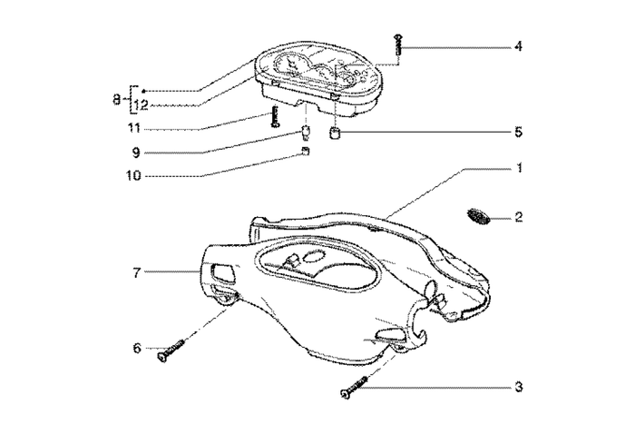 Gilera Runner 180 2T FXR E1 1998-2002 – Stuurkap Kilometer Teller