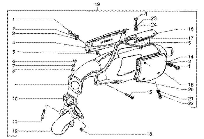 Gilera Runner 180 2T FXR E1 1998-2002 – Uitlaat
