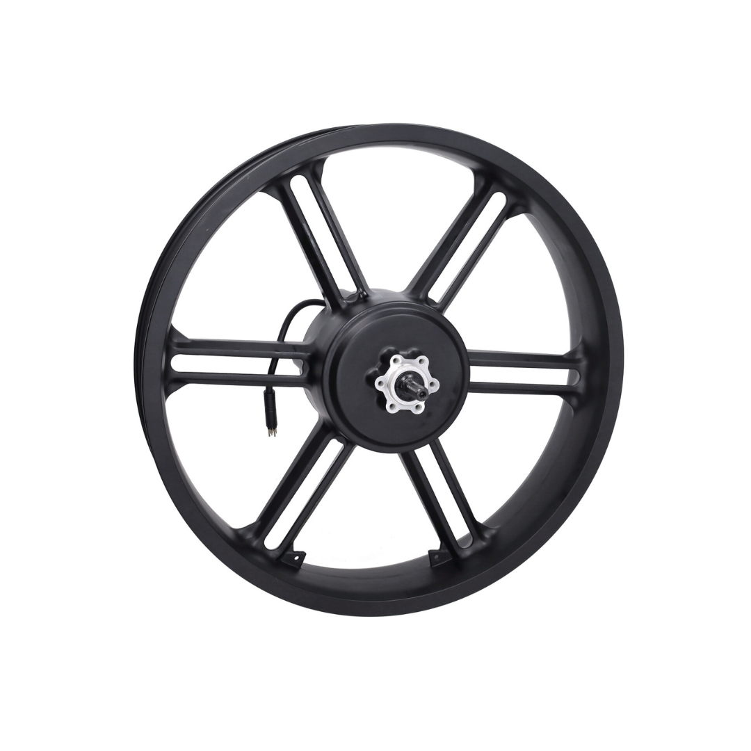 Ruota posteriore Nera + Motore 48V 500W Spina Nera V8 Fatbike