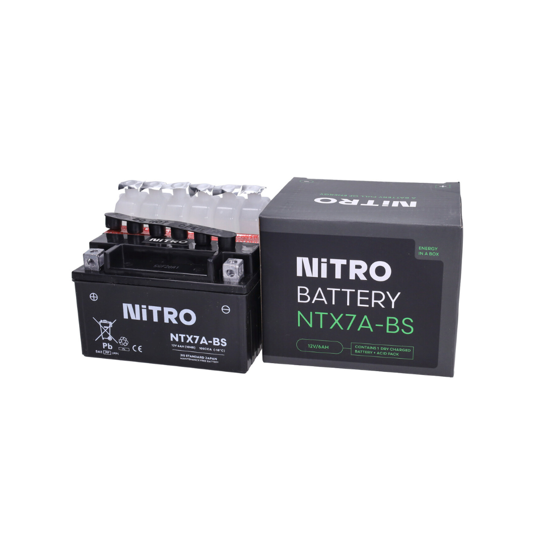 Accu Nitro NTX7A-BS Met Zuurpakket GY6 Scooters