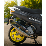 BGM Uitlaat 52 Slag Zwart + Nademper Giannelli Carbon Piaggio / Gilera 125-180cc 2 Takt