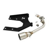 Akrapovic Uitlaatbocht + Ophanging Mat Zwart Piaggio 80cc 4 Takt Euro 4/5
