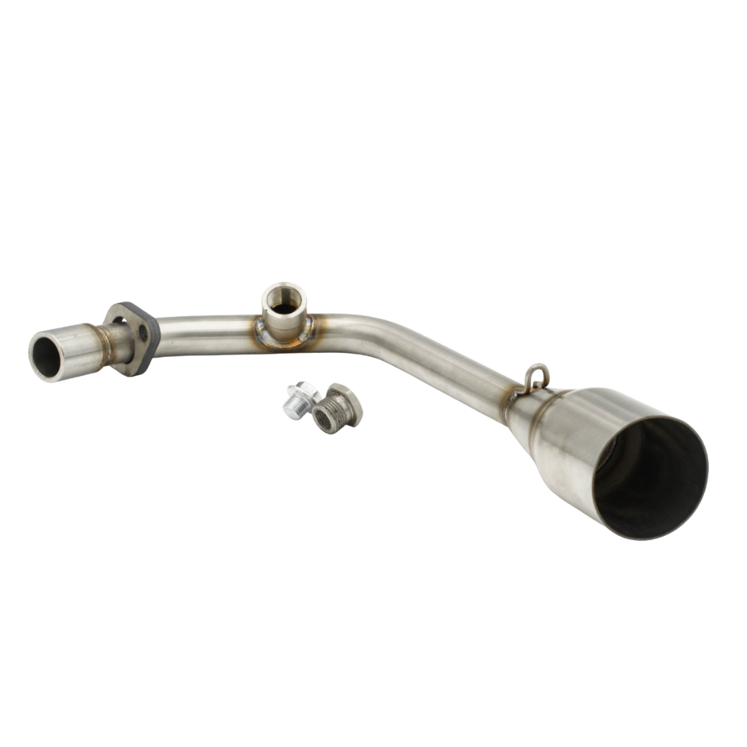 Akrapovic Uitlaatbocht + Ophanging Mat Zwart Piaggio 80cc 4 Takt Euro 4/5