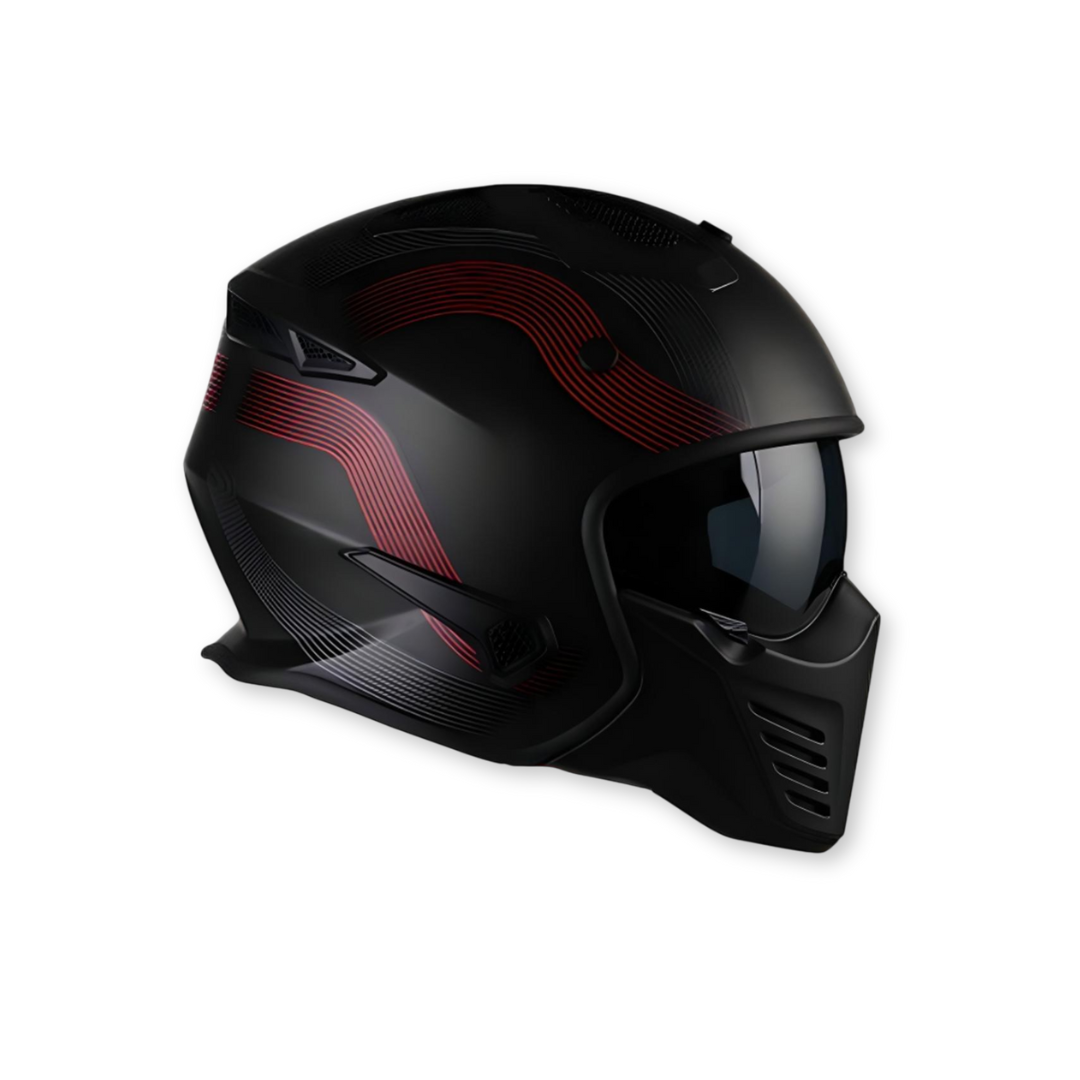 Helm Vito Bruzano Mat Zwart / Rood