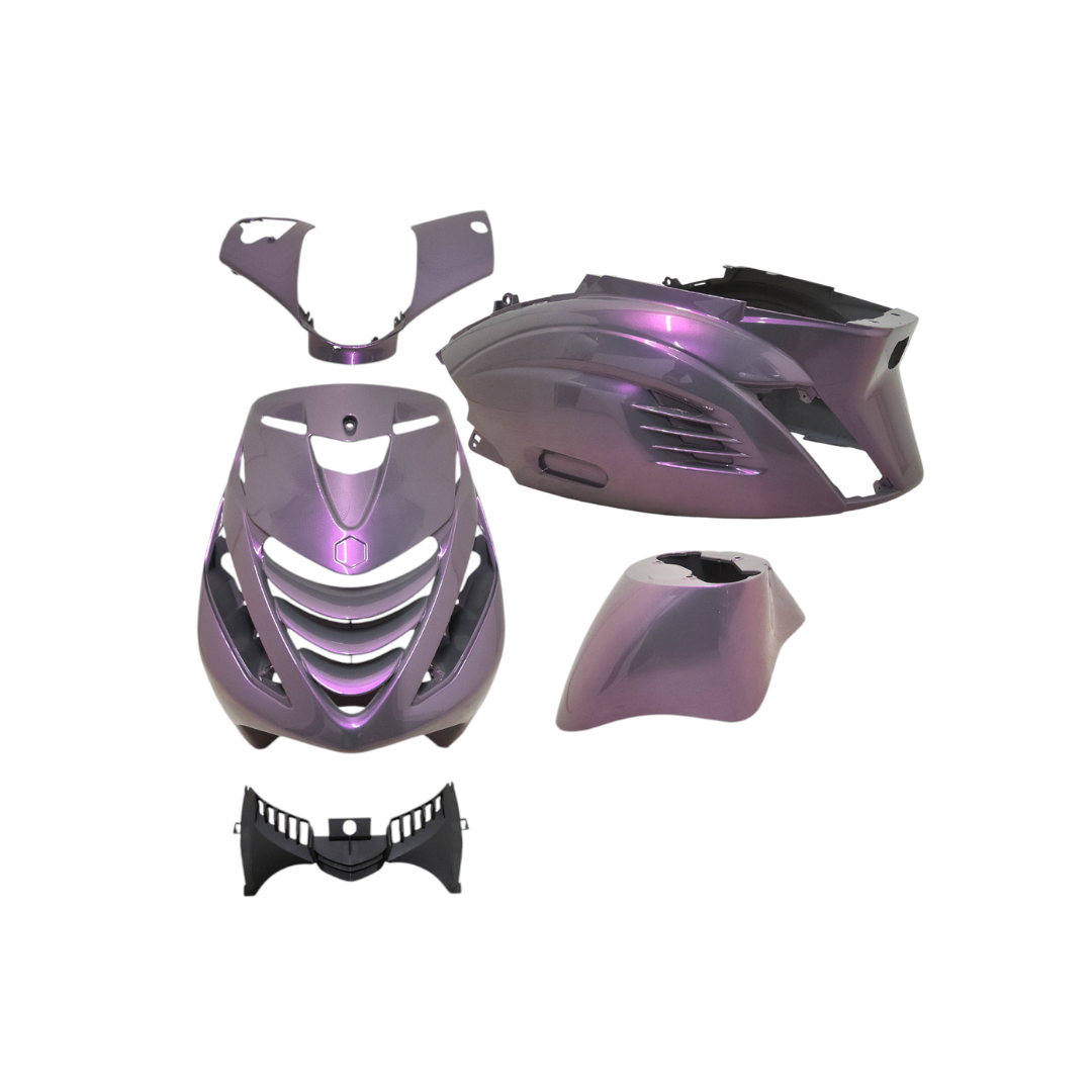 Kit carrosserie avec grille de capot arrière RS1 Piaggio Zip Porsche Violet/Gris