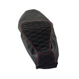 Sitzbezug Alcantara und Carbon Piaggio Zip Schwarz/Rot Custom