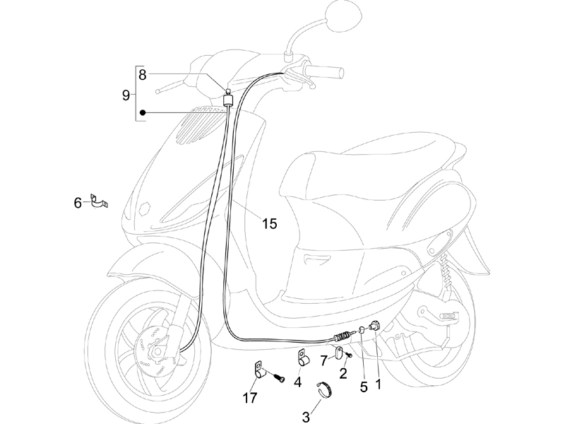 Piaggio Zip 50 4T NOABS E2 2006-2013 – Kabels