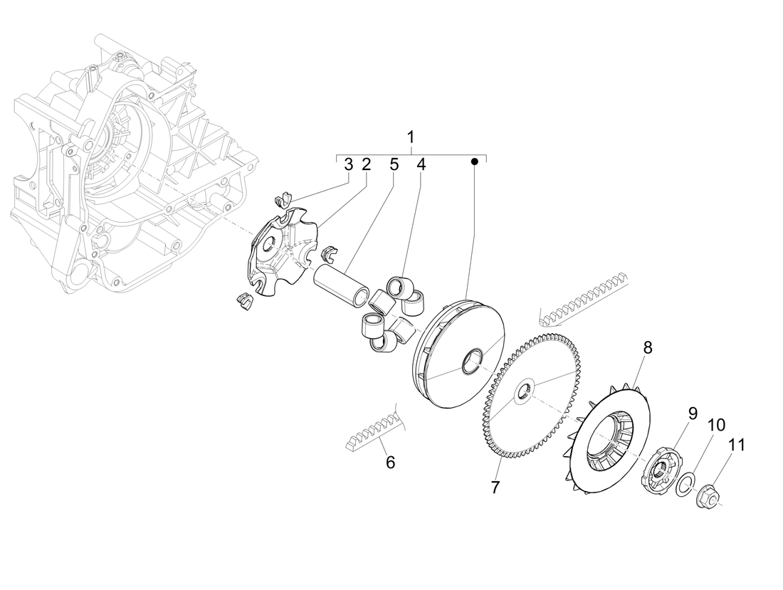 Piaggio Zip 50 4T NOABS E4 2018 - 2020 – Aandrijfschijf
