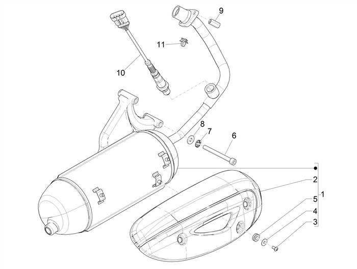 Piaggio Zip 50 4T NOABS E4 2018 - 2020 – Uitlaat