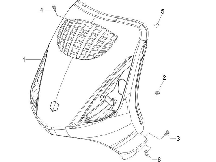 Piaggio Zip 50 4T NOABS E4 2018 - 2020 – Voorschild