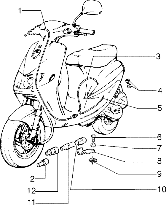 Piaggio Zip Fast Rider RST – Bowdenkabels