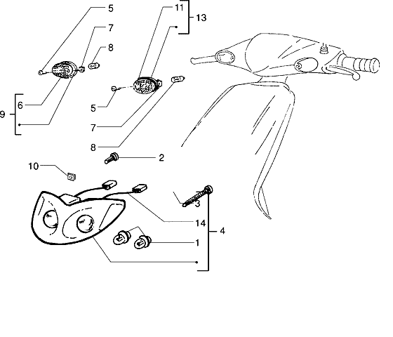 Piaggio Zip Fast Rider RST – Koplampen