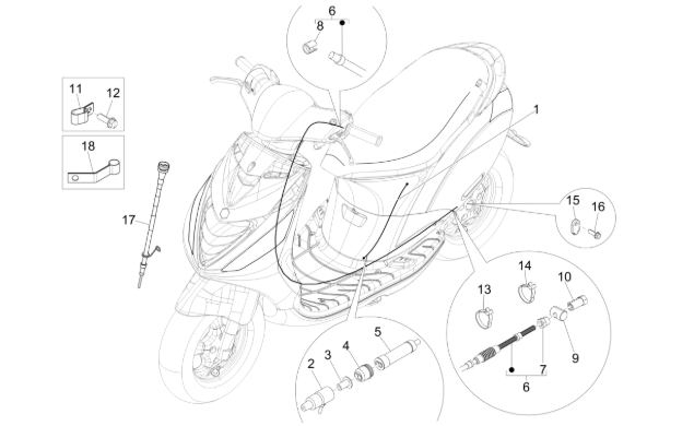 Piaggio Zip SP H2O 50cc 2 Takt 2001-2015 – Kilometer Remkabel