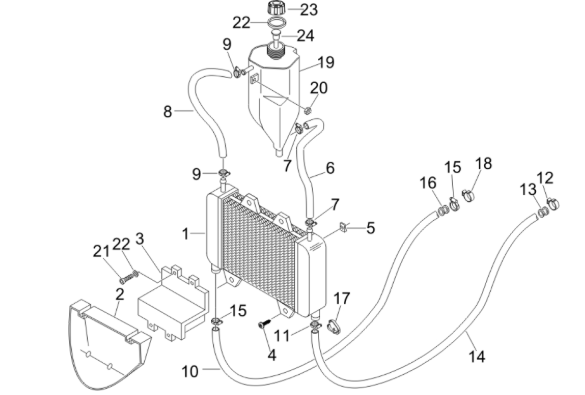 Piaggio Zip SP H2O 50cc 2 Takt 2001-2015 – Koelsysteem