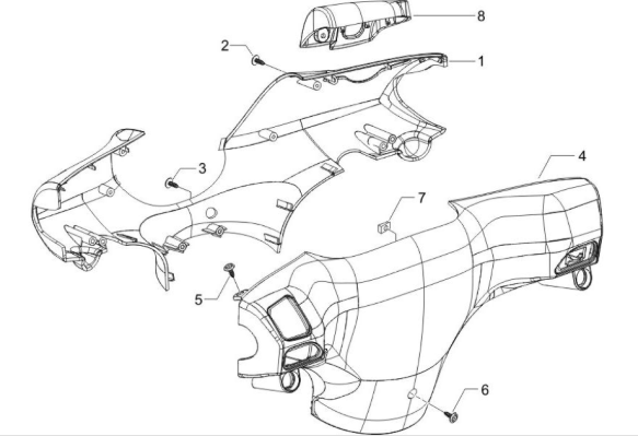 Piaggio Zip SP H2O 50cc 2 Takt 2001-2015 – Stuurkappen