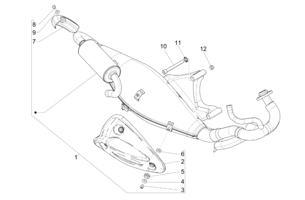 Piaggio Zip SP H2O 50cc 2 Takt 2001-2015 – Uitlaat