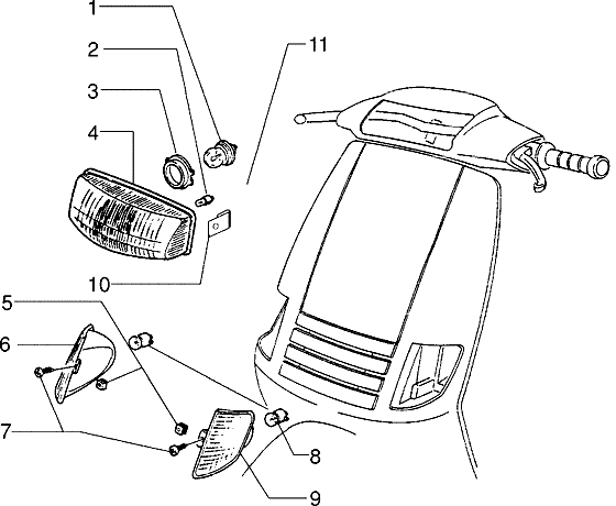 Piaggio Zip Type 1 2 – Koplampen