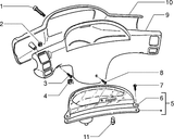 Piaggio Zip Type 1 2 – Snelheidsmeter Stuurdeckel