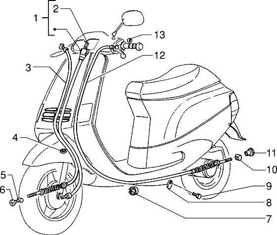 Piaggio Zip Type 3 – Bowdenkabels
