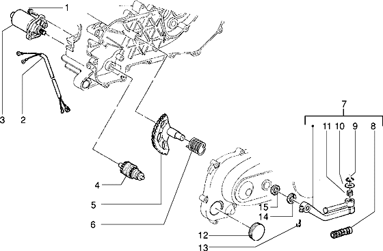 Piaggio Zip Type 3 – Startmotor Kickstarter