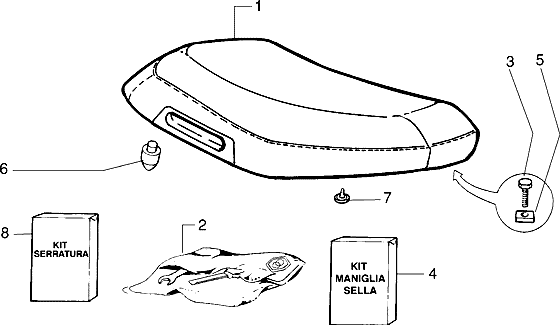 Piaggio Zip Type 3 – Stoel