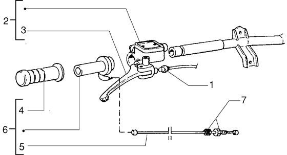 Piaggio Zip Type 3 – Stuur Onderdelen (voertuigen Met Schijfrem Hinten)