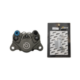 Brembo 2p Remklaw Grau + Zelioni 2p Adapter Chrom - Piaggio Zip SP / Vespa LX / Sprint