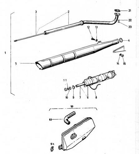 Puch Maxi – Uitlaat