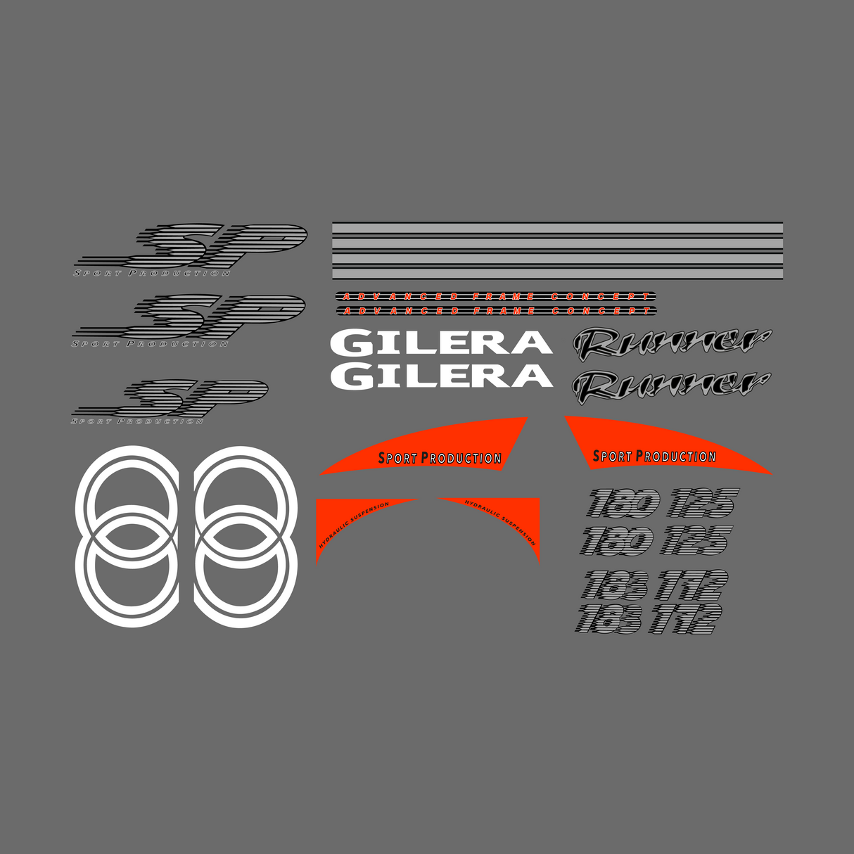 Aufkleber-Set Gilera Runner 125-180cc 2 Takt SP