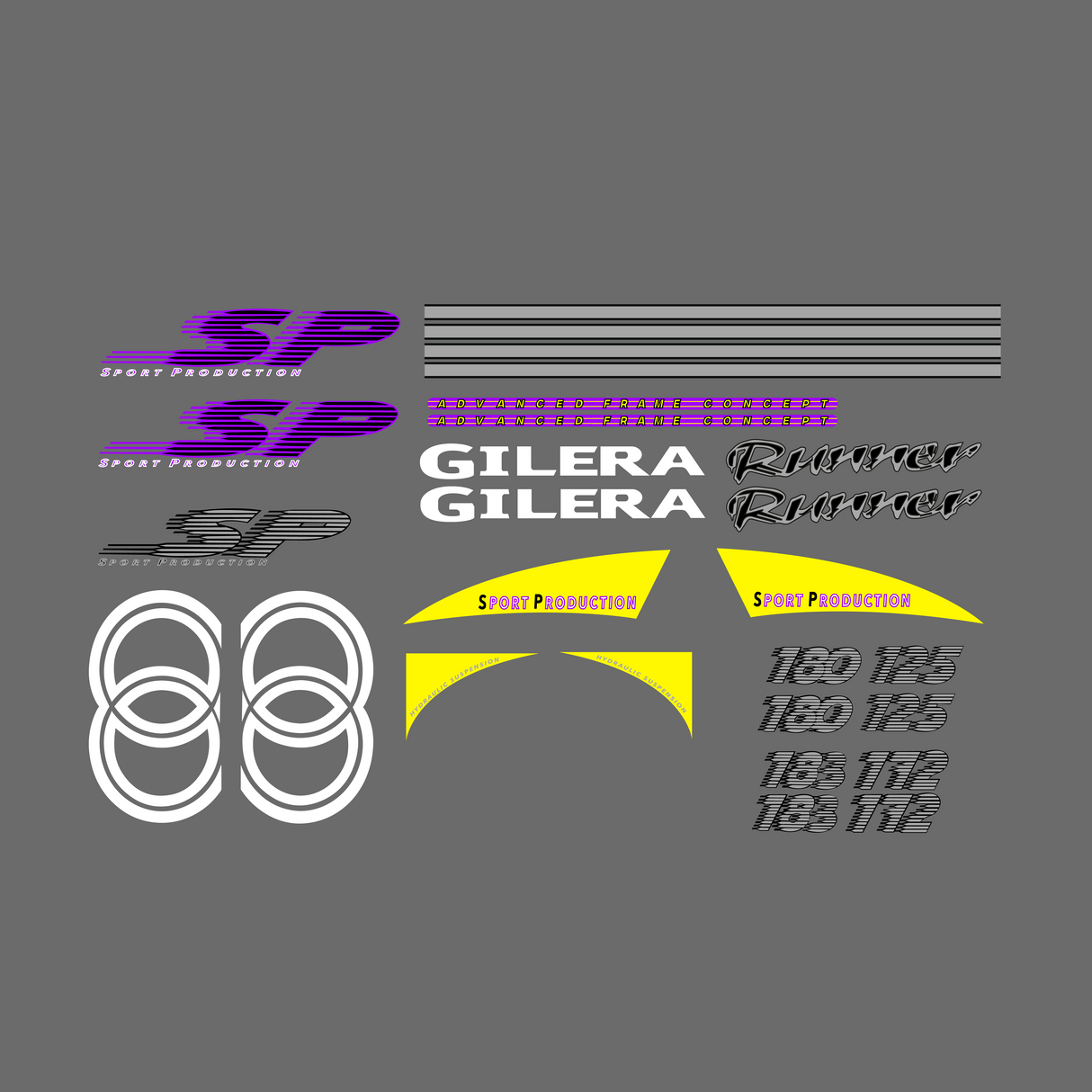 Aufkleber-Set Gilera Runner 125-180cc 2 Takt SP