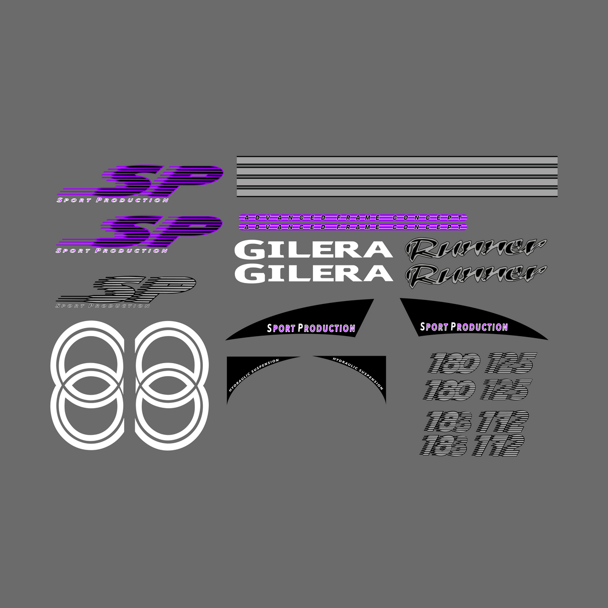 Aufkleber-Set Gilera Runner 125-180cc 2 Takt SP