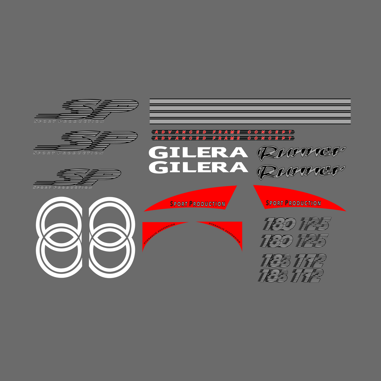 Aufkleber-Set Gilera Runner 125-180cc 2 Takt SP