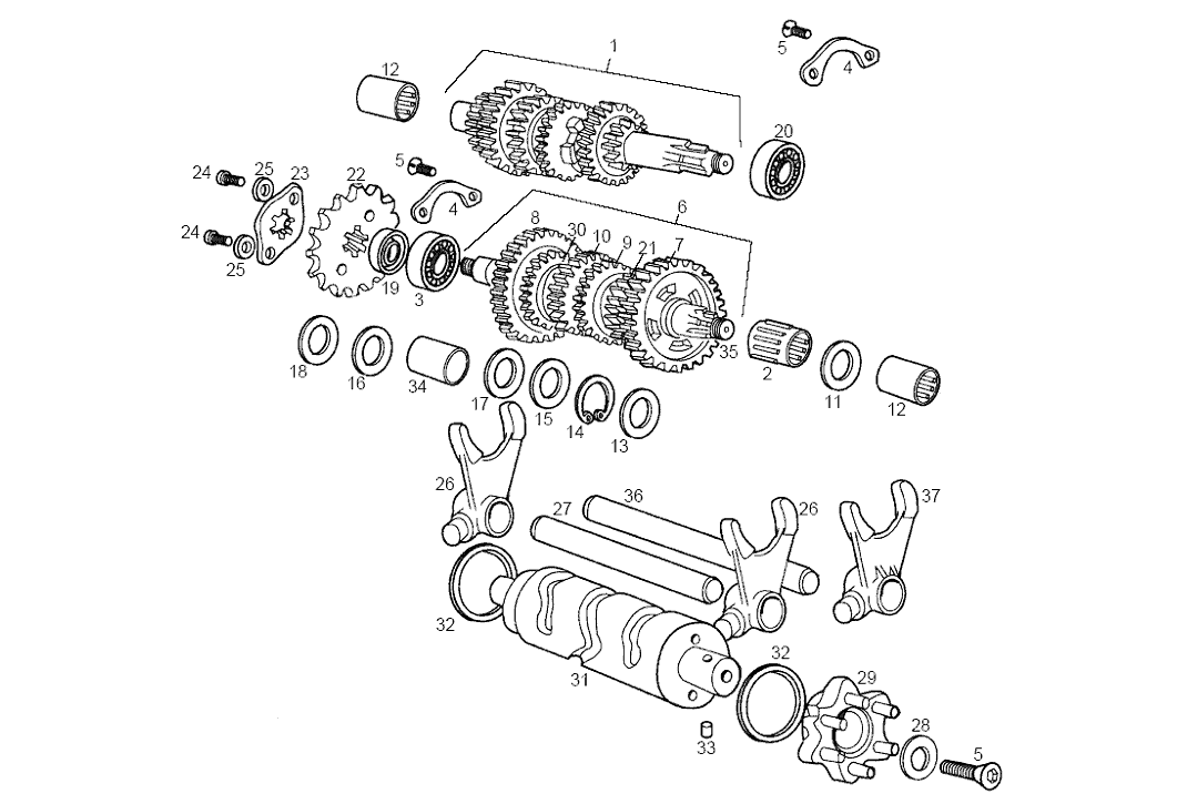 Derbi Senda SM 50 2T 2ª ED DRD 2002-2003 - Transmissie & Tandwiel Voor