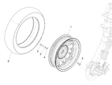 Vespa Sprint 50 4T 2V 25 kmh NOABS E2 2014-2017 – Front wheel