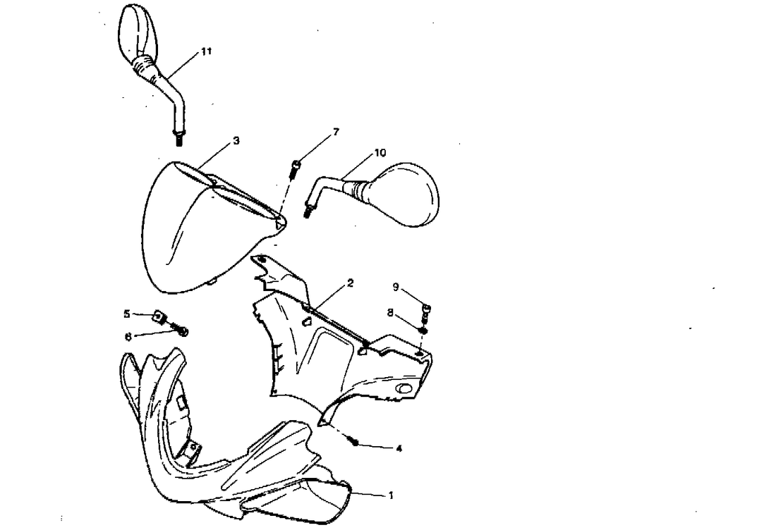Yamaha Aerox 50 R – Stuurkap Spiegel