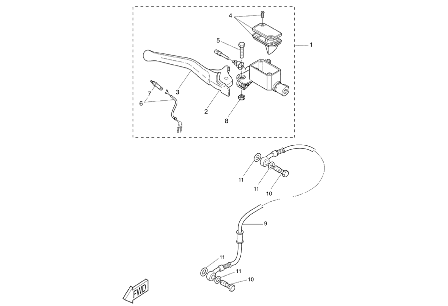 Yamaha Aerox 50 SP – Hoofdremcilinder Voor