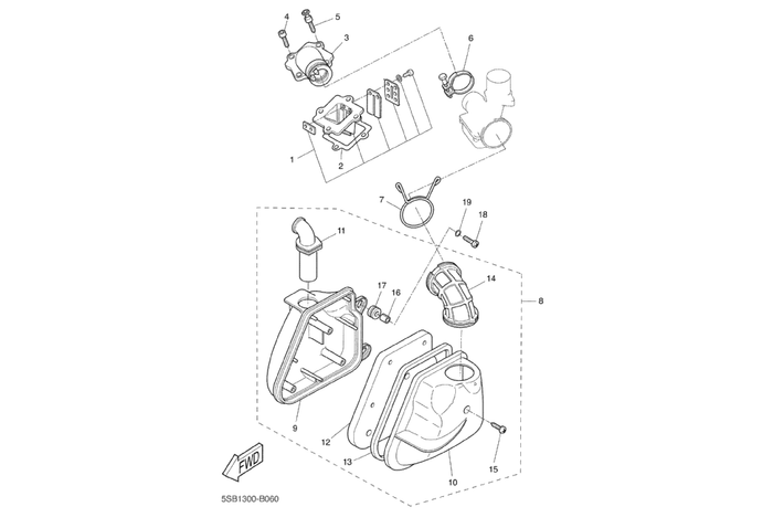 Yamaha Aerox 50 SP – Toevoer Luchtfilter