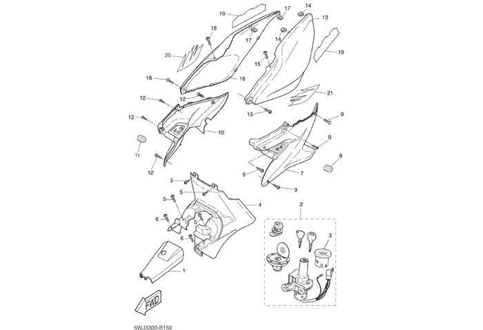 Yamaha Aerox 50 SP – Zijscherm