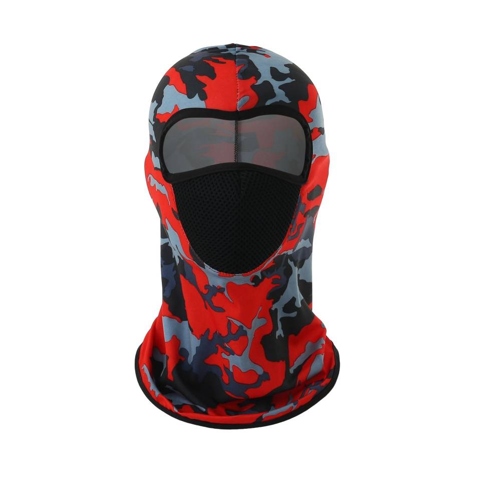 Balaclava camo rosso con bocchetto