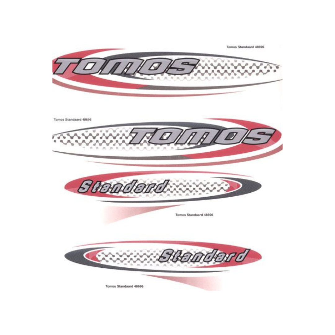 Sticker set Red/Black/Zwilver Tomos Standard