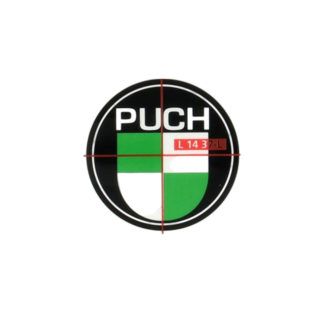 Puch logo 40mm nero/bianco/verde