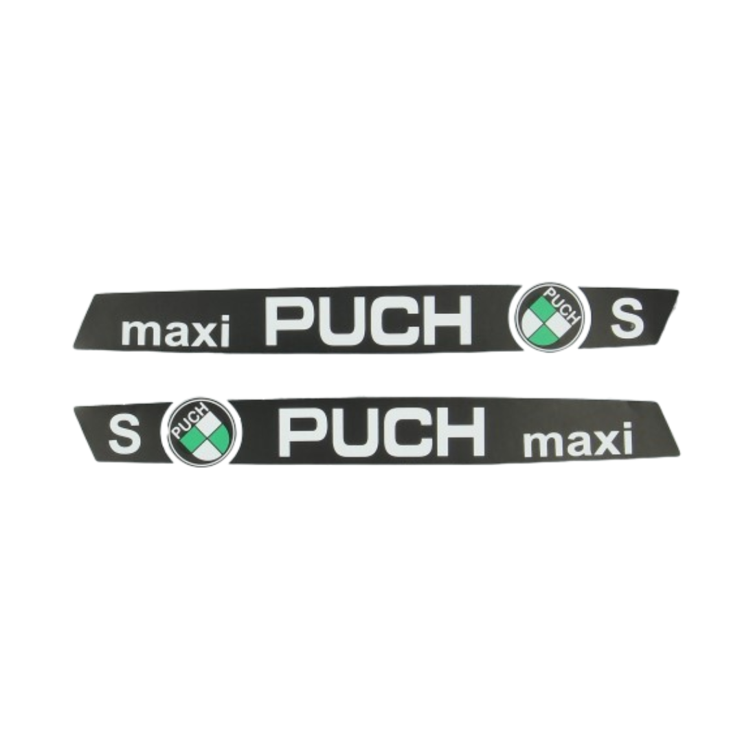 Jeu d'autocollants Noir/Chrome Puch Maxi S