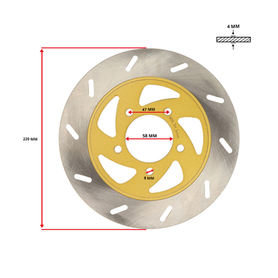 Disco freno 5 fori 220MM Gilera Runner / Piaggio Skipper