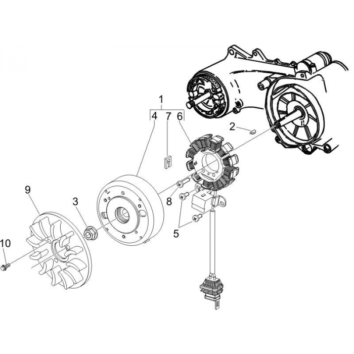 Beach/flywheel | ZIP 50 4T 25 km/h NOABS E2 2006-2016 (EMEA)